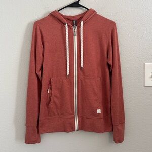 2022 Vuori Halo Performance Hoodie Full Zip Cinnamon Heather